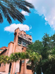 Exterior of Tower of Terror from Rock n Roller Coaster